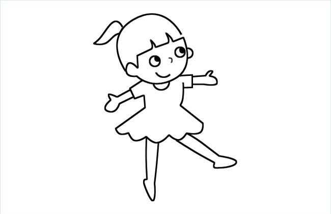 小女孩跳舞的简笔画图片