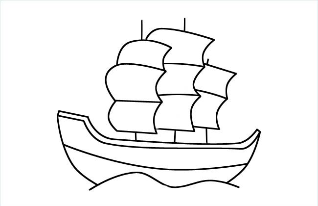 帆船简笔画图片