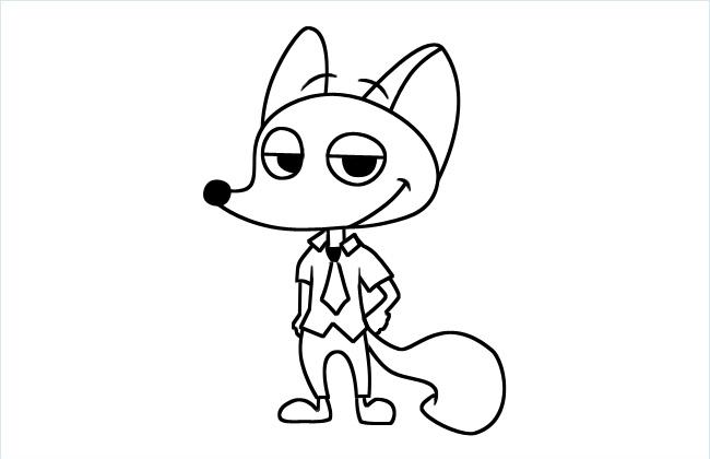 打领带的狐狸简笔画图片