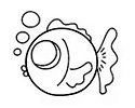 画一个可爱的动物气球简笔画 -- 小金鱼