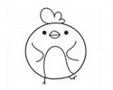 画一个可爱的动物气球简笔画 -- 小公鸡