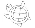 画一个可爱的动物气球简笔画 -- 小乌龟