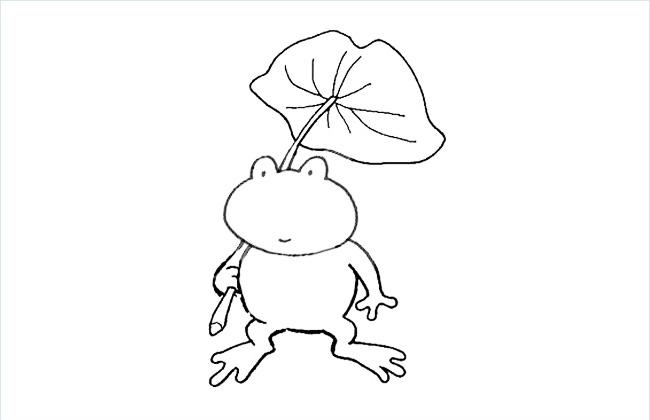 小青蛙扛荷叶简笔画图片
