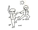 两位年轻人打太极拳的简笔画图片