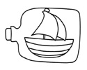 帆船漂流瓶简笔画图片