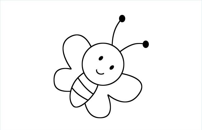 小蜜蜂简笔画的画法步骤