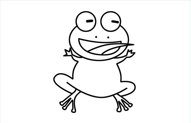 伸出舌头的小青蛙简笔画图片