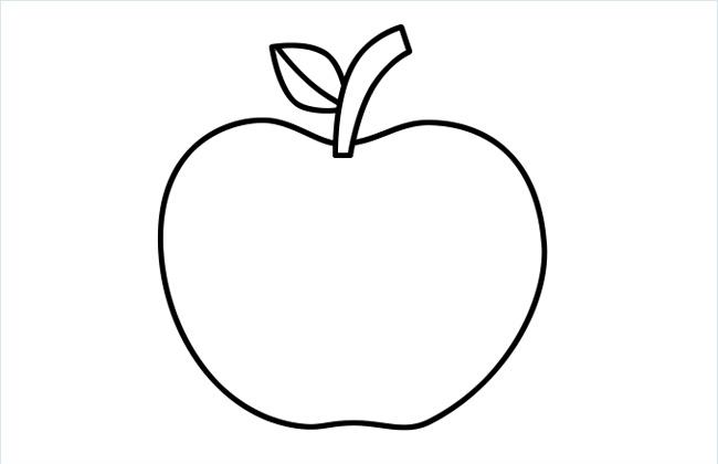 苹果简笔画的画法步骤图片带颜色