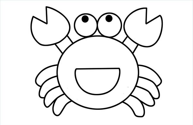 螃蟹简笔画步骤画法上色教程