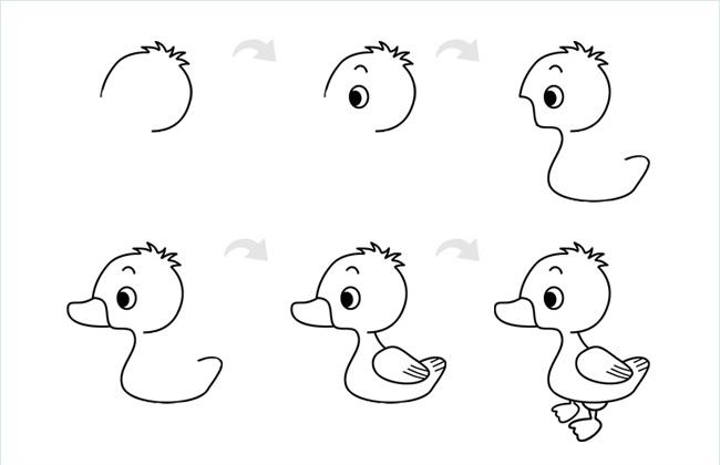 鸭子简笔画的画法和步骤