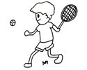 打网球的小男孩简笔画图片