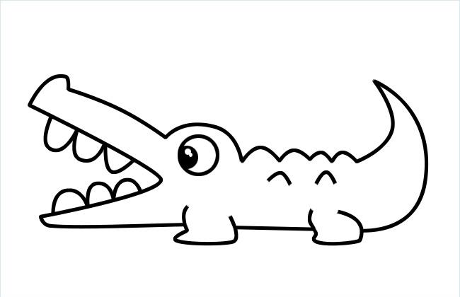 张大嘴巴的鳄鱼简笔画图片