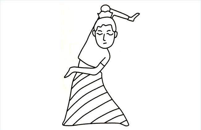 跳民族舞蹈的简笔画图片