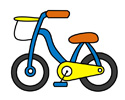 儿童自行车简笔画的步骤图片和上色