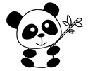 抱着竹子的可爱大熊猫简笔画图片