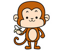 拿着香蕉的小猴子简笔画图片